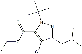 1-(TERT-BUTYL)-4-CHLORO-3-(2-METHYLPROPYL)-1H-PYRAZOLE-5-CARBOXYLIC ACID ETHYL ESTER 结构式