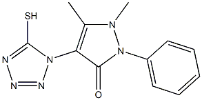 4-(5-MERCAPTO-1H-TETRAZOL-1-YL)-1,5-DIMETHYL-2-PHENYL-1,2-DIHYDRO-3H-PYRAZOL-3-ONE 结构式