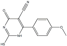 2-MERCAPTO-6-(4-METHOXYPHENYL)-4-OXO-1,4-DIHYDROPYRIMIDINE-5-CARBONITRILE 结构式