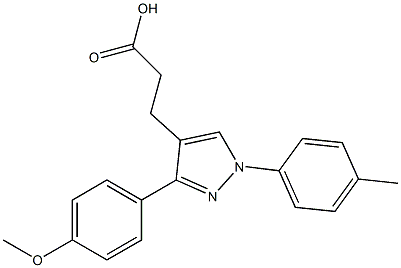 3-(3-(4-METHOXYPHENYL)-1-P-TOLYL-1H-PYRAZOL-4-YL)PROPANOIC ACID 结构式