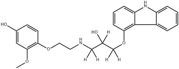 卡维地洛对羟基代谢物-D5 结构式