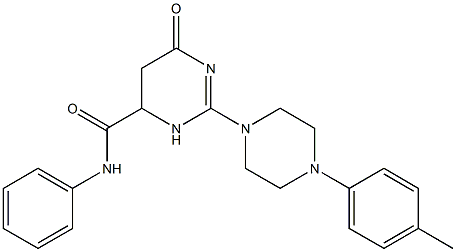 6-OXO-N-PHENYL-2-(4-P-TOLYLPIPERAZIN-1-YL)-3,4,5,6-TETRAHYDROPYRIMIDINE-4-CARBOXAMIDE 结构式