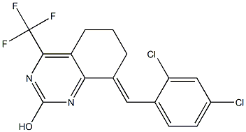 8-(E)-(O,P-DICHLOROBENZYLIDENE)-5,6,7,8-TETRAHYDRO-2-HYDROXY-4-(TRIFLUOROMETHYL)QUINAZOLINE 结构式