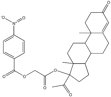 4-NITRO-BENZOIC ACID 17-ACETYL-10,13-DIMETHYL-3-OXO-2,3,6,7,8,9,10,11,12,13,14,15,16,17-TETRADECAHYDRO-1H-CYCLOPENTA[A]PHENANTHREN-17-YLOXYCARBONYLMETHYL ESTER 结构式