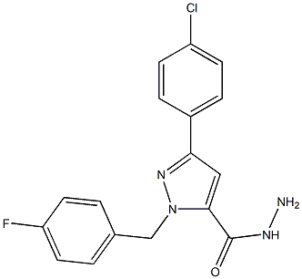 1-(4-Fluorobenzyl)-3-(4-chlorophenyl)-1H-pyrazole-5-carbohydrazide 结构式