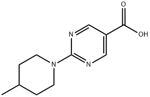 2-(4-甲基-哌啶-1-基)-嘧啶-5-羧酸 结构式
