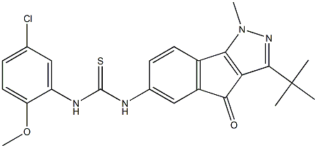 3-(TERT-BUTYL)-6-((((5-CHLORO-2-METHOXYPHENYL)AMINO)THIOXOMETHYL)AMINO)-1-METHYLINDENO[2,3-D]PYRAZOL-4-ONE 结构式