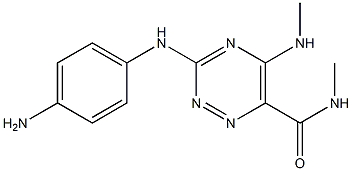 3-[(4-Aminophenyl)amino]-N-methyl-5-(methylamino)-1,2,4-triazine-6-carboxamide 结构式