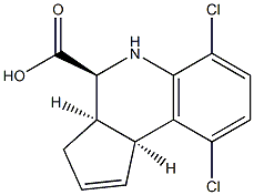 (3aR,4S,9bS)-6,9-Dichloro-3a,4,5,9b-tetrahydro-3H-cyclopenta[c]quinoline-4-carboxylic acid 结构式