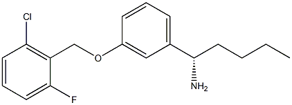 (1S)-1-(3-[(6-CHLORO-2-FLUOROPHENYL)METHOXY]PHENYL)PENTYLAMINE 结构式