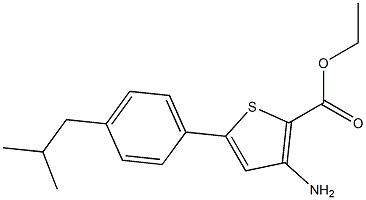 ETHYL 3-AMINO-5-(4-ISOBUTYLPHENYL)THIOPHENE-2-CARBOXYLATE 结构式