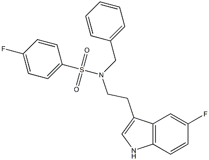 N-BENZYL-4-FLUORO-N-[2-(5-FLUORO-1H-INDOL-3-YL)ETHYL]BENZENESULFONAMIDE 结构式