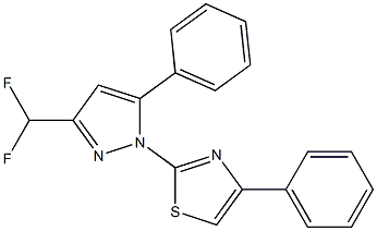 2-[3-(DIFLUOROMETHYL)-5-PHENYL-1H-PYRAZOL-1-YL]-4-PHENYL-1,3-THIAZOLE 结构式