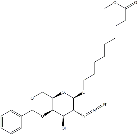 8-METHOXYCARBONYL OCT-1-Y 2-AZIDO-4,6-O-BENZYLIDENE-2-DEOXY-BETA-D-GALACTOPYRANOSIDE 结构式