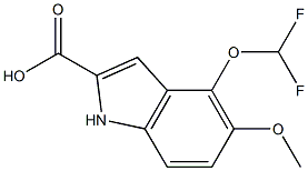 4-(DIFLUOROMETHOXY)-5-METHOXY-1H-INDOLE-2-CARBOXYLIC ACID 结构式