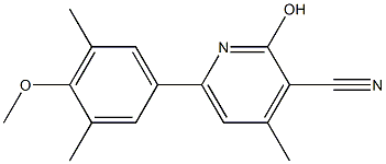 2-HYDROXY-6-(4-METHOXY-3,5-DIMETHYLPHENYL)-4-METHYLPYRIDINE-3-CARBONITRILE 结构式