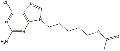 9-(4-ACETOXYMETHYLBUT-1-YL)-2-AMINO-6-CHLOROPURINE 结构式
