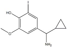 4-((1R)AMINOCYCLOPROPYLMETHYL)-2-IODO-6-METHOXYPHENOL 结构式