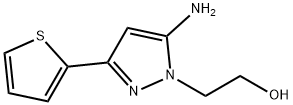 2-[5-AMINO-3-(THIOPHEN-2-YL)-1H-PYRAZOL-1-YL]ETHAN-1-OL 结构式