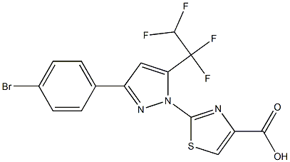 2-[3-(4-Bromophenyl)-5-(1,1,2,2-tetrafluoroethyl)-1H-pyrazol-1-yl]-1,3-thiazole-4-carboxylic acid 结构式