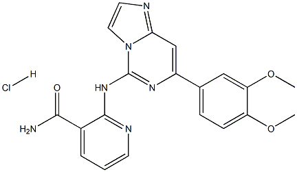 2-[[7-(3,4-DIMETHOXYPHENYL)IMIDAZO[1,2-C]PYRIMIDIN-5-YL]AMINO]PYRIDINE-3-CARBOXAMIDE HYDROCHLORIDE 结构式