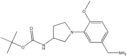[1-(5-AMINOMETHYL-2-METHOXY-PHENYL)-PYRROLIDIN-3-YL]-CARBAMIC ACID TERT-BUTYL ESTER 结构式