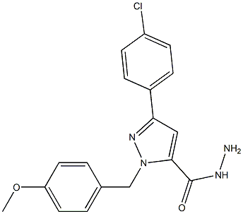 1-(4-METHOXYBENZYL)-3-(4-CHLOROPHENYL)-1H-PYRAZOLE-5-CARBOHYDRAZIDE 结构式