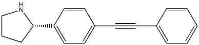 (2S)-2-[4-(2-PHENYLETHYNYL)PHENYL]PYRROLIDINE 结构式