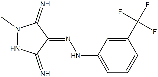 (4E)-3,5-DIIMINO-1-METHYLPYRAZOLIDIN-4-ONE [3-(TRIFLUOROMETHYL)PHENYL]HYDRAZONE 结构式