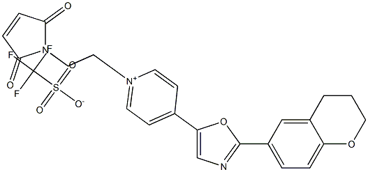 1-[2-(MALEIMIDO)ETHYL]-4-[2-(3,4-DIHYDRO-2H-1-BENZOPYRAN-6-YL)-5-OXAZOLYL]PYRIDINIUM TRIFLATE 结构式