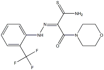 (2E)-3-Morpholin-4-yl-3-oxo-2-{[2-(trifluoromethyl)phenyl]hydrazono}propanethioamide 结构式