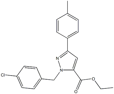 ETHYL 1-(4-CHLOROBENZYL)-3-P-TOLYL-1H-PYRAZOLE-5-CARBOXYLATE 结构式