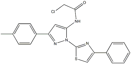 2-CHLORO-N-[3-(4-METHYLPHENYL)-1-(4-PHENYL-1,3-THIAZOL-2-YL)-1H-PYRAZOL-5-YL]ACETAMIDE 结构式