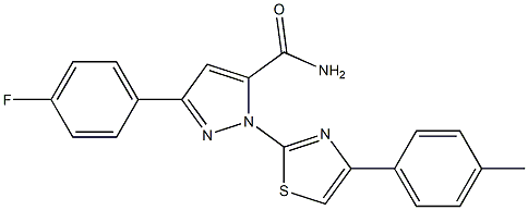 3-(4-Fluorophenyl)-1-[4-(4-methylphenyl)-1,3-thiazol-2-yl]-1H-pyrazol-5-ylformamide 结构式