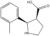 (2R,3S)-2-(2-METHYLPHENYL)PYRROLIDINE-3-CARBOXYLIC ACID 结构式