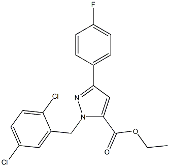 ETHYL 1-(2,5-DICHLOROBENZYL)-3-(4-FLUOROPHENYL)-1H-PYRAZOLE-5-CARBOXYLATE 结构式