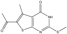 6-ACETYL-5-METHYL-2-(METHYLTHIO)THIENO[2,3-D]PYRIMIDIN-4(3H)-ONE 结构式