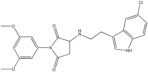3-{[2-(5-CHLORO-1H-INDOL-3-YL)ETHYL]AMINO}-1-(3,5-DIMETHOXYPHENYL)-2,5-PYRROLIDINEDIONE 结构式