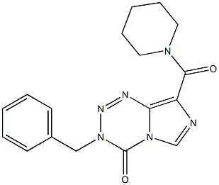 3-Benzyl-8-(piperidin-1-ylcarbonyl)imidazo[5,1-d][1,2,3,5]tetrazin-4(3H)-one 结构式