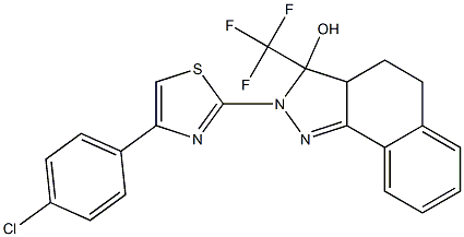 2-[4-(4-CHLOROPHENYL)-1,3-THIAZOL-2-YL]-3-(TRIFLUOROMETHYL)-3,3A,4,5-TETRAHYDRO-2H-BENZO[G]INDAZOL-3-OL 结构式