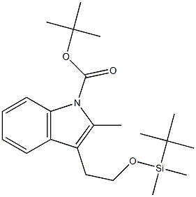 3-[2-(TERT-BUTYL-DIMETHYL-SILANYLOXY)-ETHYL]-2-METHYL-INDOLE-1-CARBOXYLIC ACID TERT-BUTYL ESTER 结构式