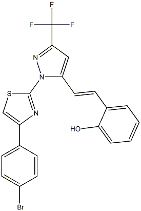 2-{(E)-2-[1-[4-(4-BROMOPHENYL)-1,3-THIAZOL-2-YL]-3-(TRIFLUOROMETHYL)-1H-PYRAZOL-5-YL]VINYL}PHENOL 结构式