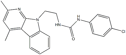 N-(4-CHLOROPHENYL)-N'-[2-(2,4-DIMETHYL-9H-PYRIDO[2,3-B]INDOL-9-YL)ETHYL]UREA 结构式