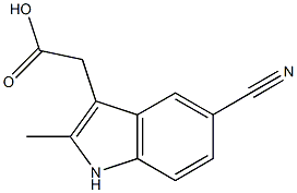 (5-CYANO-2-METHYL-1H-INDOL-3-YL)-ACETIC ACID 结构式