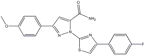 1-[4-(4-FLUOROPHENYL)-1,3-THIAZOL-2-YL]-3-(4-METHOXYPHENYL)-1H-PYRAZOL-5-YLFORMAMIDE 结构式