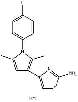 4-[1-(4-FLUOROPHENYL)-2,5-DIMETHYL-1H-PYRROL-3-YL]-1,3-THIAZOL-2-AMINE HYDROCHLORIDE 结构式