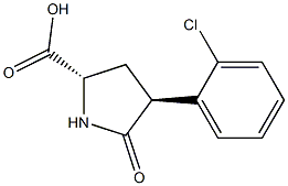 5-OXO-(+/-)-TRANS-4-(2-CHLOROPHENYL)-PYRROLIDINE-2-CARBOXYLIC ACID 结构式