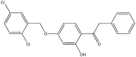 1-(4-(2,5-DICHLOROBENZYLOXY)-2-HYDROXYPHENYL)-2-PHENYLETHANONE 结构式