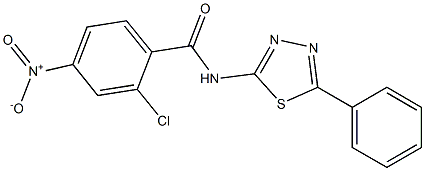 2-CHLORO-4-NITRO-N-(5-PHENYL-1,3,4-THIADIAZOL-2-YL)BENZAMIDE 结构式