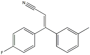 (E)-3-(4-Fluorophenyl)-3-m-tolylacrylonitrile 结构式